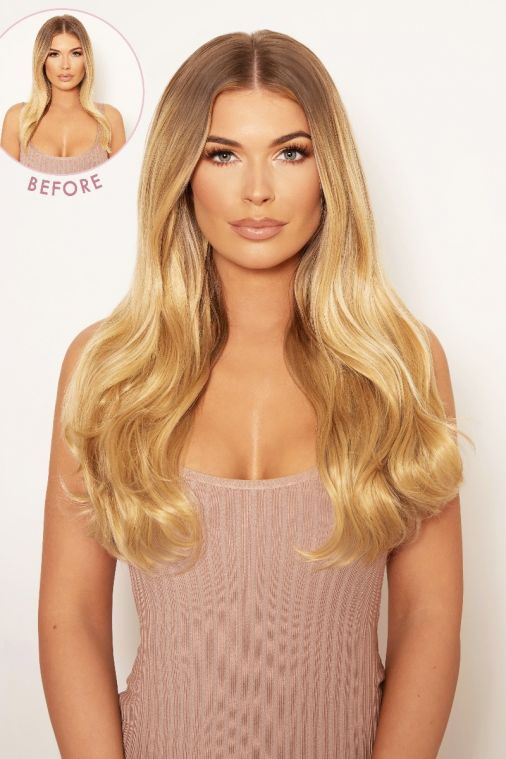 LullaBellz Super Thick 16 5 Piece Blow Dry Wavy Clip In Hair Extensions