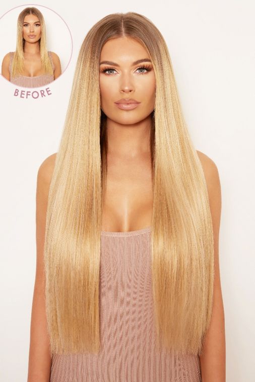LullaBellz Super Thick 22 5 Piece Straight Clip In Hair Extensions